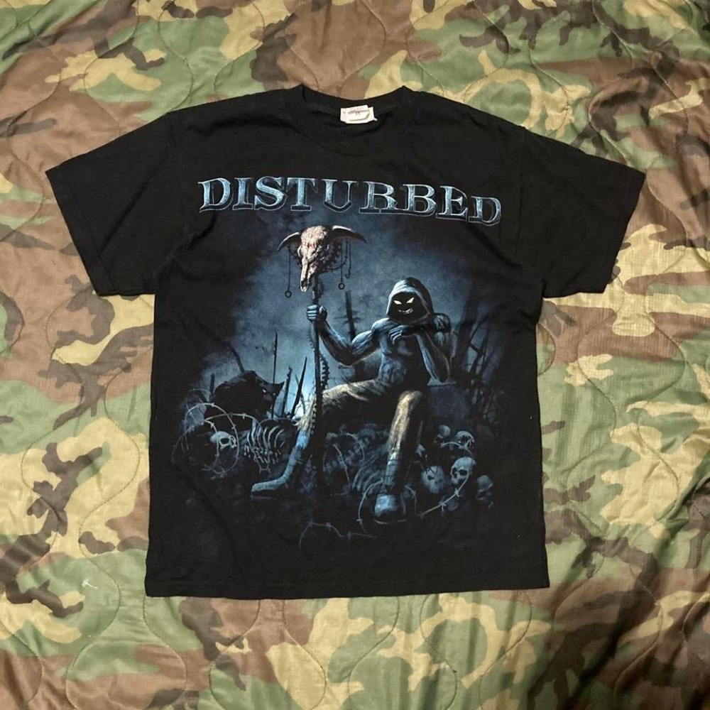 Disturbed band tee y2k Hanes Heavyweight